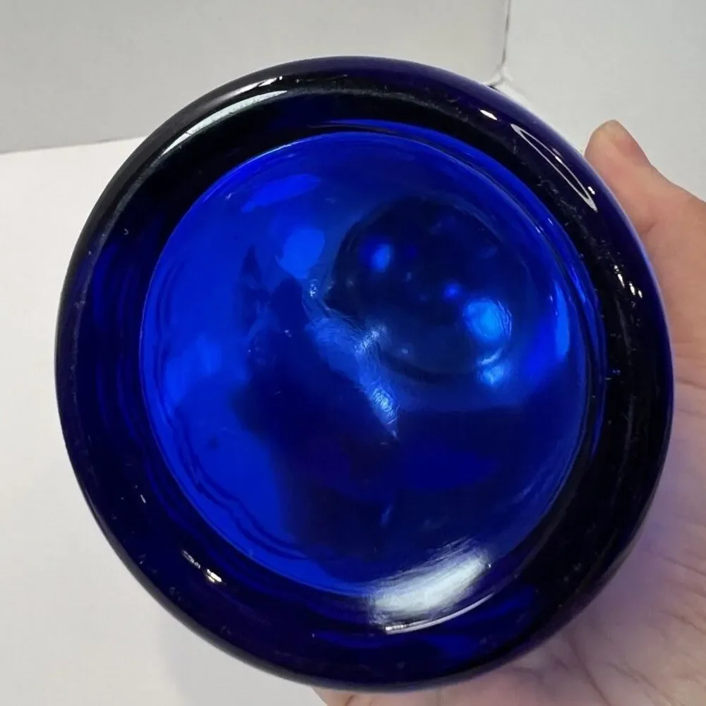 Vintage Hazel Atlas Cobalt Blue Windmill Cocktail Shaker ice bucket 4 glasses